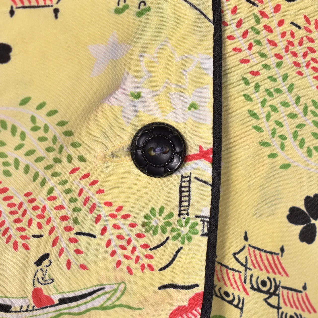 1940s Asian Novelty Print Rayon PJs