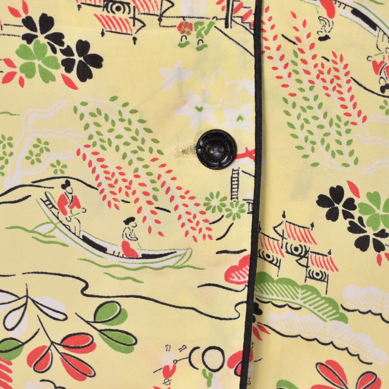 1940s Asian Novelty Print Rayon PJs