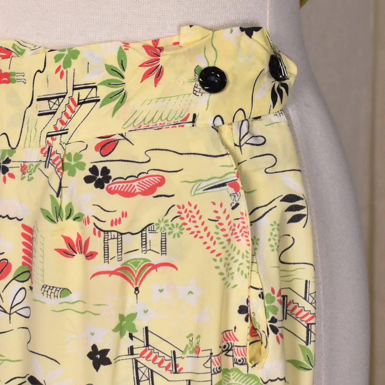 1940s Asian Novelty Print Rayon PJs