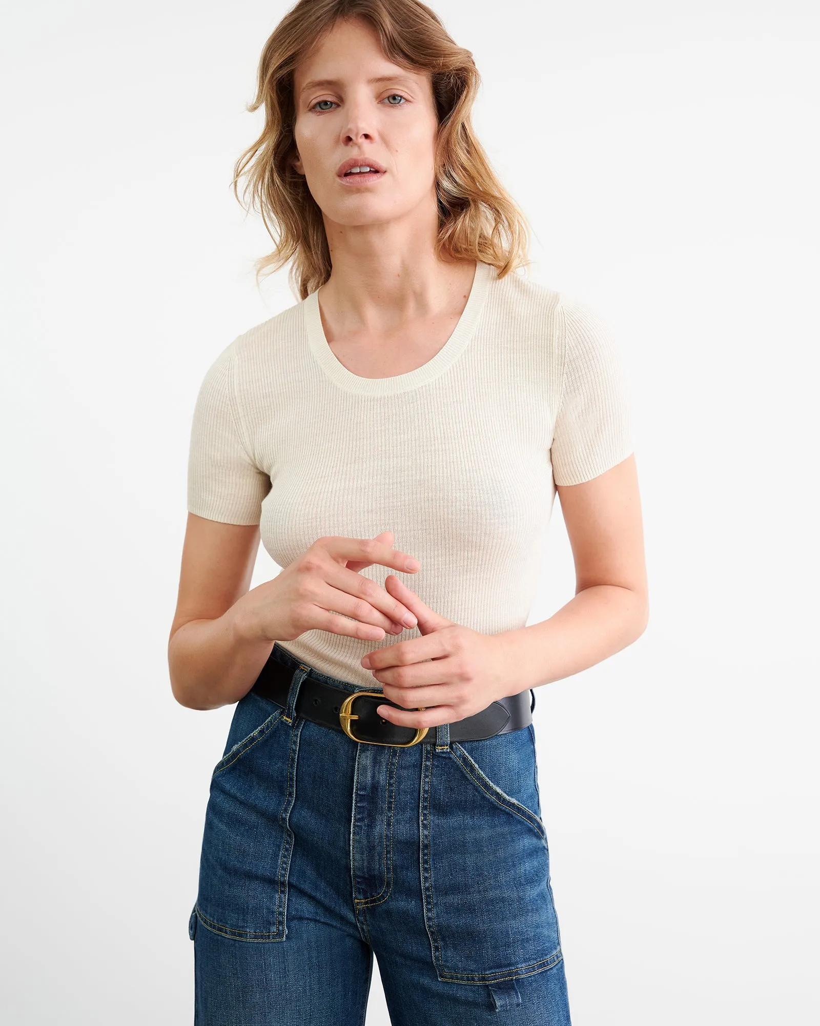 ARACELI SILK KNIT TEE