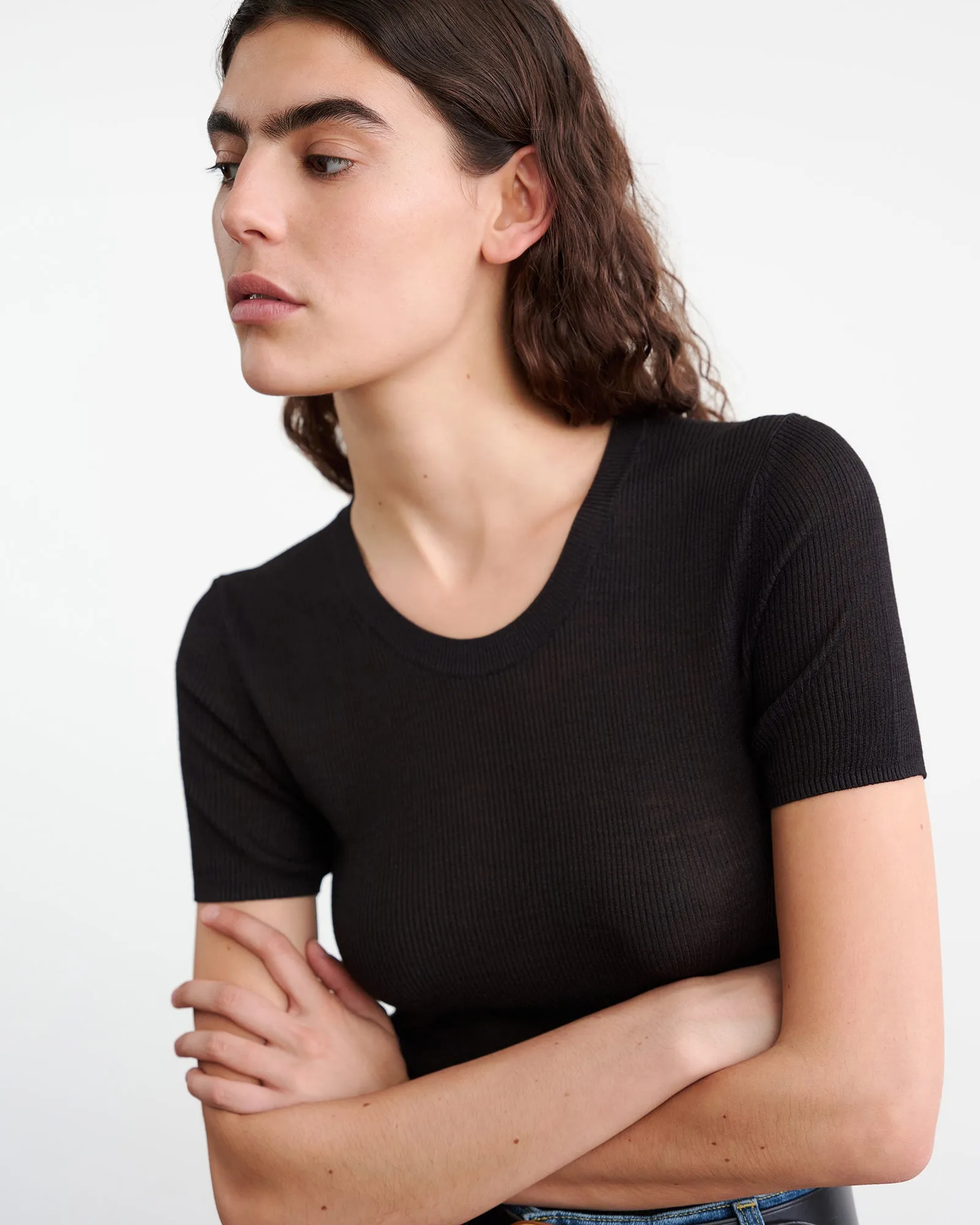 ARACELI SILK KNIT TEE