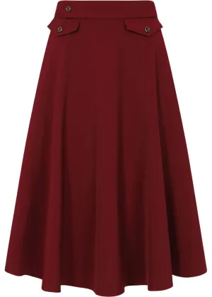 Banned Book Club 50's Swing Skirt Burgundy