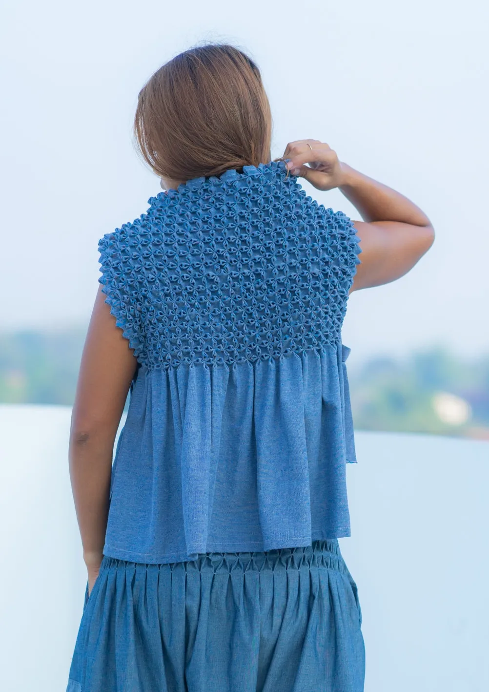 bloom bib top - blue