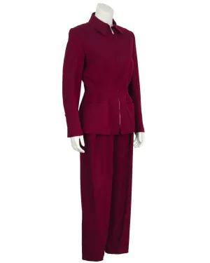 Bordeaux Gabardine Pant Suit