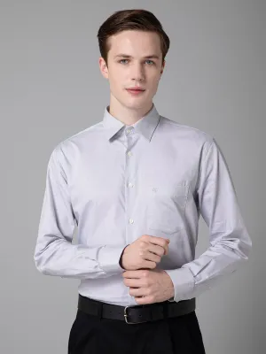 Cantabil Cotton Grey Self Design Full Sleeve Regular Fit Formal Shirt for Men with Pocket