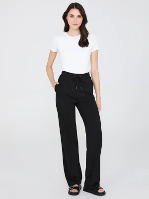 Front Pintuck Wide-Leg Long Length Pants