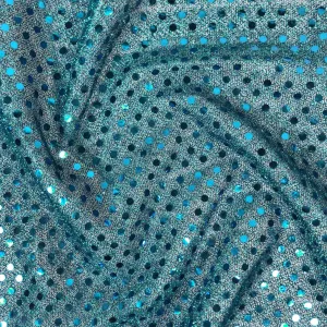 FS585_7 Turquoise Poly Jersey 3MM Sequins