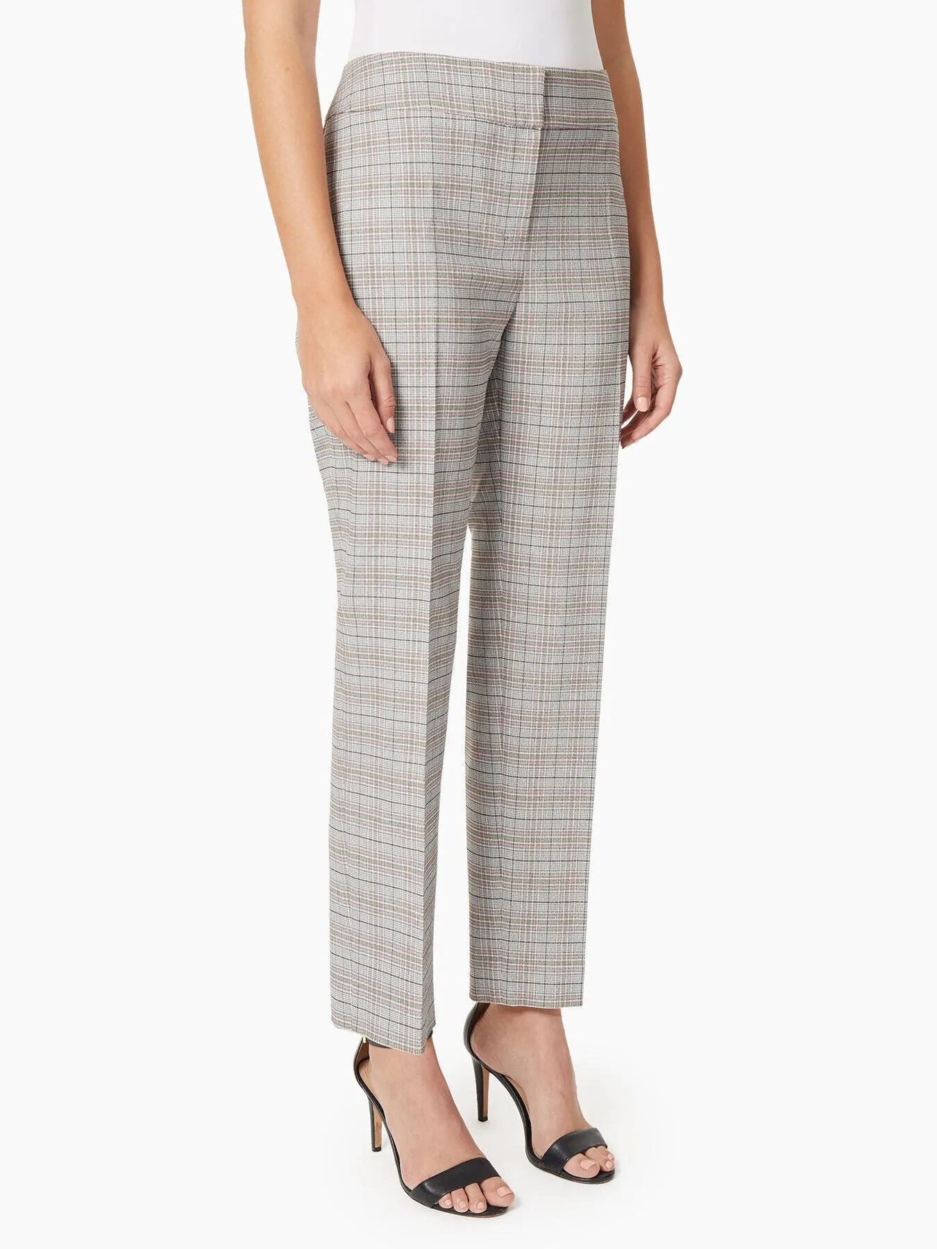 Glen Plaid Slim Leg Pants