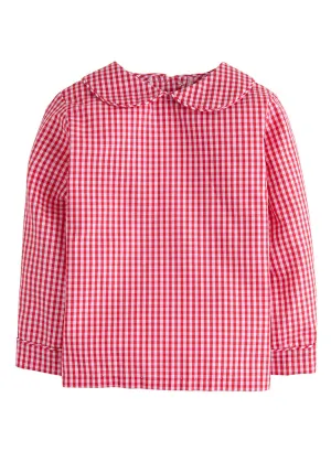 Peter Pan Shirt | Red Gingham (12M)